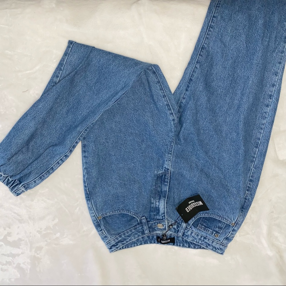 HIGH WAISTED CUFFED DENIM MOM JEANS - Picture 5 of 8